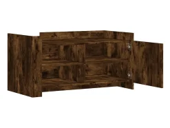 Mesa De Centro| Mesa de centro | Mesa de apoio 100x50x50cm derivados de madeira carvalho fumado Castanho