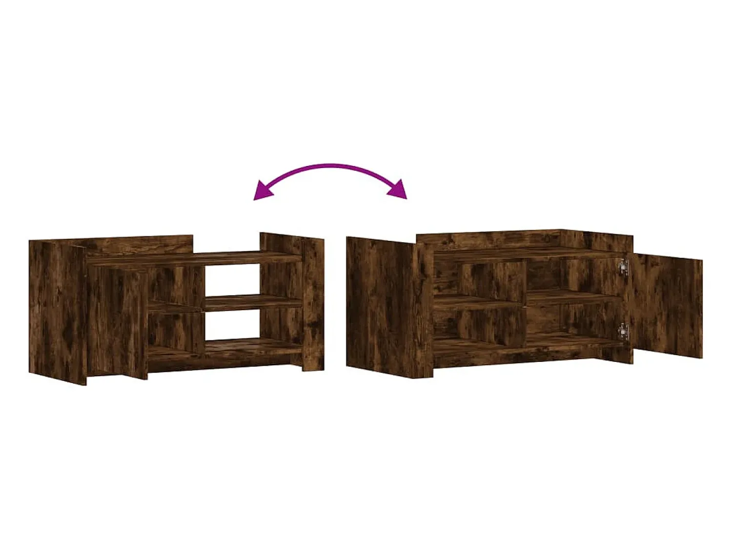 Mesa De Centro| Mesa de centro | Mesa de apoio 100x50x50cm derivados de madeira carvalho fumado Castanho