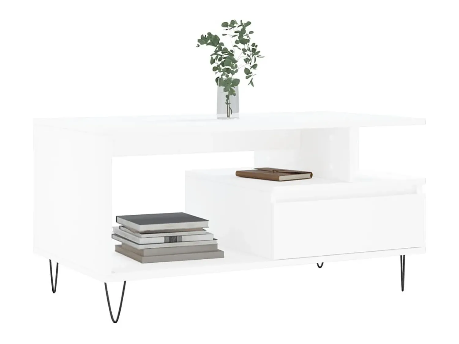 Mesa De Centro| Mesa de centro | Mesa de apoio 90x49x45 cm derivados de madeira Branco
