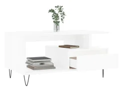 Mesa De Centro| Mesa de centro | Mesa de apoio 90x49x45 cm derivados de madeira Branco