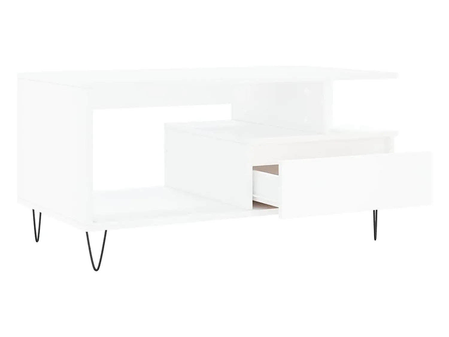 Mesa De Centro| Mesa de centro | Mesa de apoio 90x49x45 cm derivados de madeira Branco