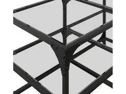 Mesa De Centro* Mesa de centro | Mesa de apoio c/ topo em vidro 78.5x40x45 cm aço Transparente