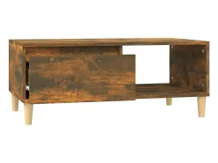 Mesa de centro | Mesa de apoio 90x50x36.5 cm derivados madeira carvalho fumado^ Mesa De Centro