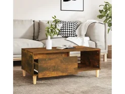 Mesa de centro | Mesa de apoio 90x50x36.5 cm derivados madeira carvalho fumado^ Mesa De Centro