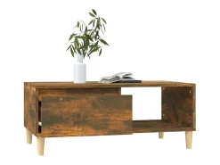 Mesa de centro | Mesa de apoio 90x50x36.5 cm derivados madeira carvalho fumado^ Mesa De Centro