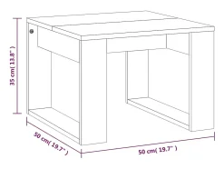 Mesa de centro | Mesa de apoio 50x50x35 cm derivados de madeira sonoma^ Mesa De Centro