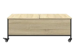 Mesa de centro | Mesa de apoio com rodas derivados de madeira carvalho sonoma^ Mesa De Centro