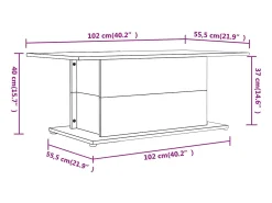 Mesa De Centro| Mesa de centro | Mesa de apoio 102x55.5x40 cm derivados madeira carvalho fumado Castanho