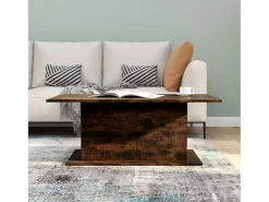 Mesa De Centro| Mesa de centro | Mesa de apoio 102x55.5x40 cm derivados madeira carvalho fumado Castanho