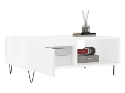 Mesa de centro | Mesa de apoio 90x60x35 cm derivados de madeira Branco