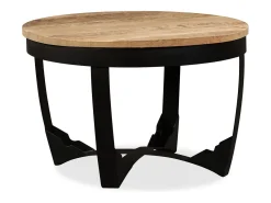 Online Mesa de centro | Mesa de apoio | Mesa de café madeira de mangueira maciça áspera 60x40 cm Castanho