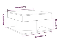Mesa De Centro| Mesa de centro | Mesa de apoio 55x55x30 cm derivados de madeira carvalho artisiano Castanho