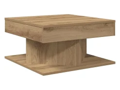 Mesa De Centro| Mesa de centro | Mesa de apoio 55x55x30 cm derivados de madeira carvalho artisiano Castanho