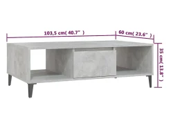 Mesa De Centro| Mesa de centro | Mesa de apoio derivados de madeira cimento Cinzento