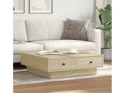 Mesa de centro | Mesa de apoio 90x90x28 cm contraplacado carvalho sonoma Castanho