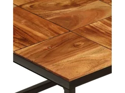 Mesa De Centro| Mesa de centro | Mesa de apoio | Mesa de café 110x60x40 cm madeira acácia maciça e aço Castanho