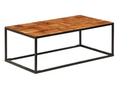 Mesa De Centro| Mesa de centro | Mesa de apoio | Mesa de café 110x60x40 cm madeira acácia maciça e aço Castanho