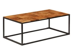 Mesa De Centro| Mesa de centro | Mesa de apoio | Mesa de café 110x60x40 cm madeira acácia maciça e aço Castanho