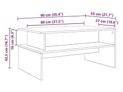 Mesa de centro | Mesa de apoio Madeira antiga 90x55x42.5 cm^ Mesa De Centro