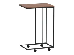 Mesa De Centro* Mesa de centro | Mesa de apoio c/ rodas 40x30x63.5cm derivados de madeira preta Preto