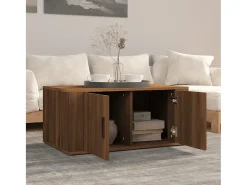 Mesa De Centro| Mesa de centro | Mesa de apoio 80x50x36 cm derivados de madeira carvalho Castanho