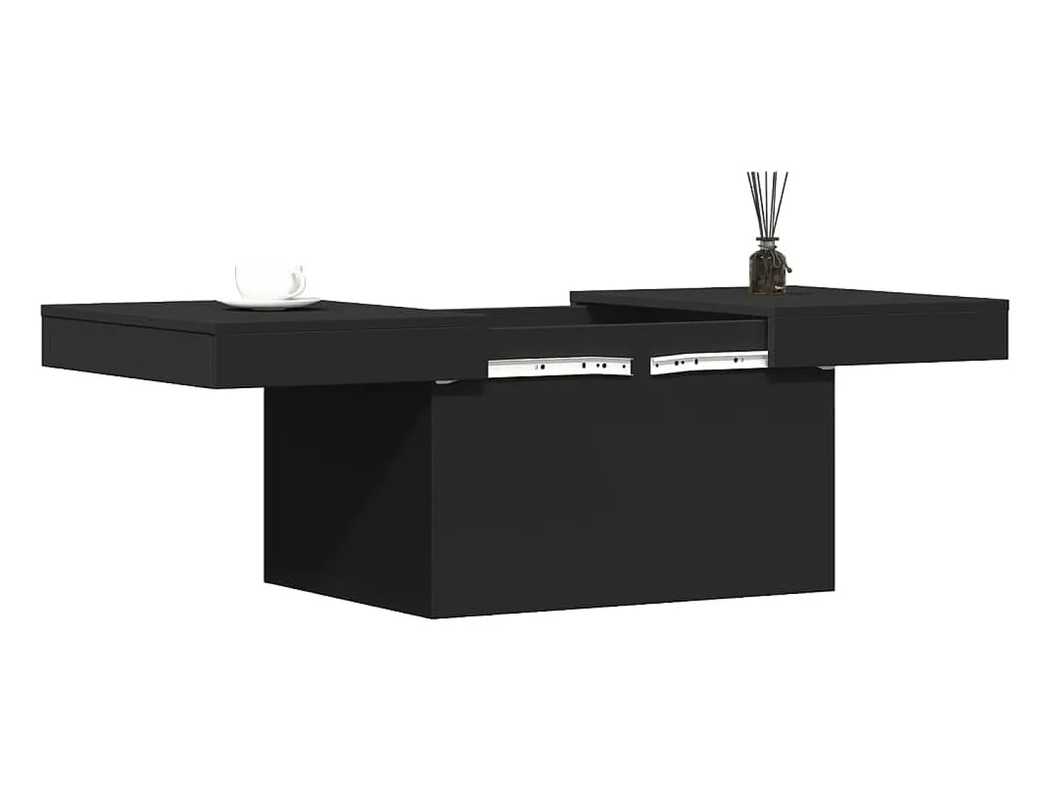 Mesa De Centro* Mesa de centro | Mesa de apoio 80x55x40 cm derivados de madeira Preto