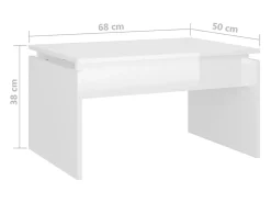 Mesa De Centro* Mesa de centro | Mesa de apoio 68x50x38 cm derivados madeira brilhante Branco