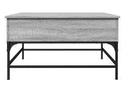 Mesa De Centro| Mesa de centro | Mesa de apoio 80x80x45 cm deriv. madeira/metal sonoma Cinzento