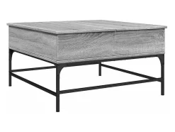 Mesa De Centro| Mesa de centro | Mesa de apoio 80x80x45 cm deriv. madeira/metal sonoma Cinzento