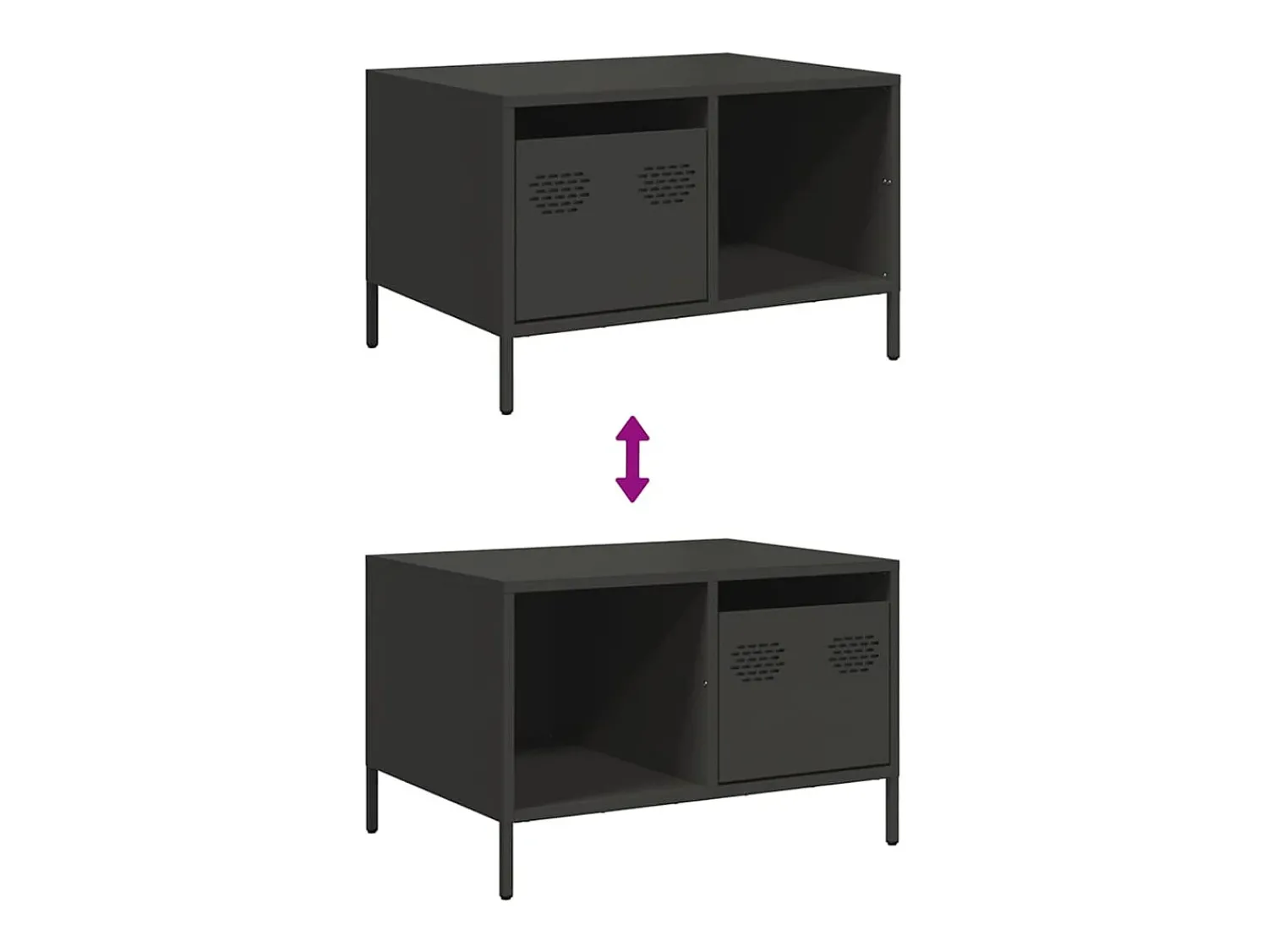 Mesa de centro | Mesa de apoio 68.5x50x43.5 cm aço laminado a frio^ Mesa De Centro