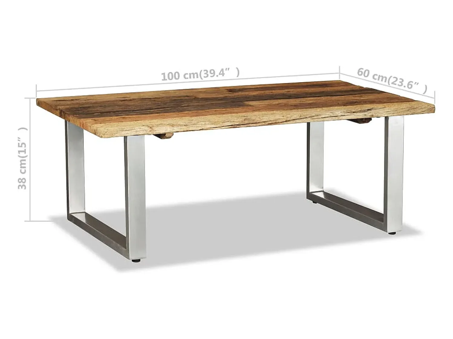 Mesa de centro | Mesa de apoio 100x60x38 cm madeira reciclada maciça^ Mesa De Centro