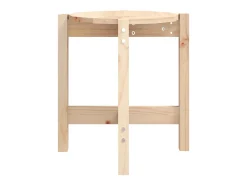 Mesa De Centro| Mesa de centro | Mesa de apoio Ø 42.5x45 cm madeira de pinho maciça Castanho