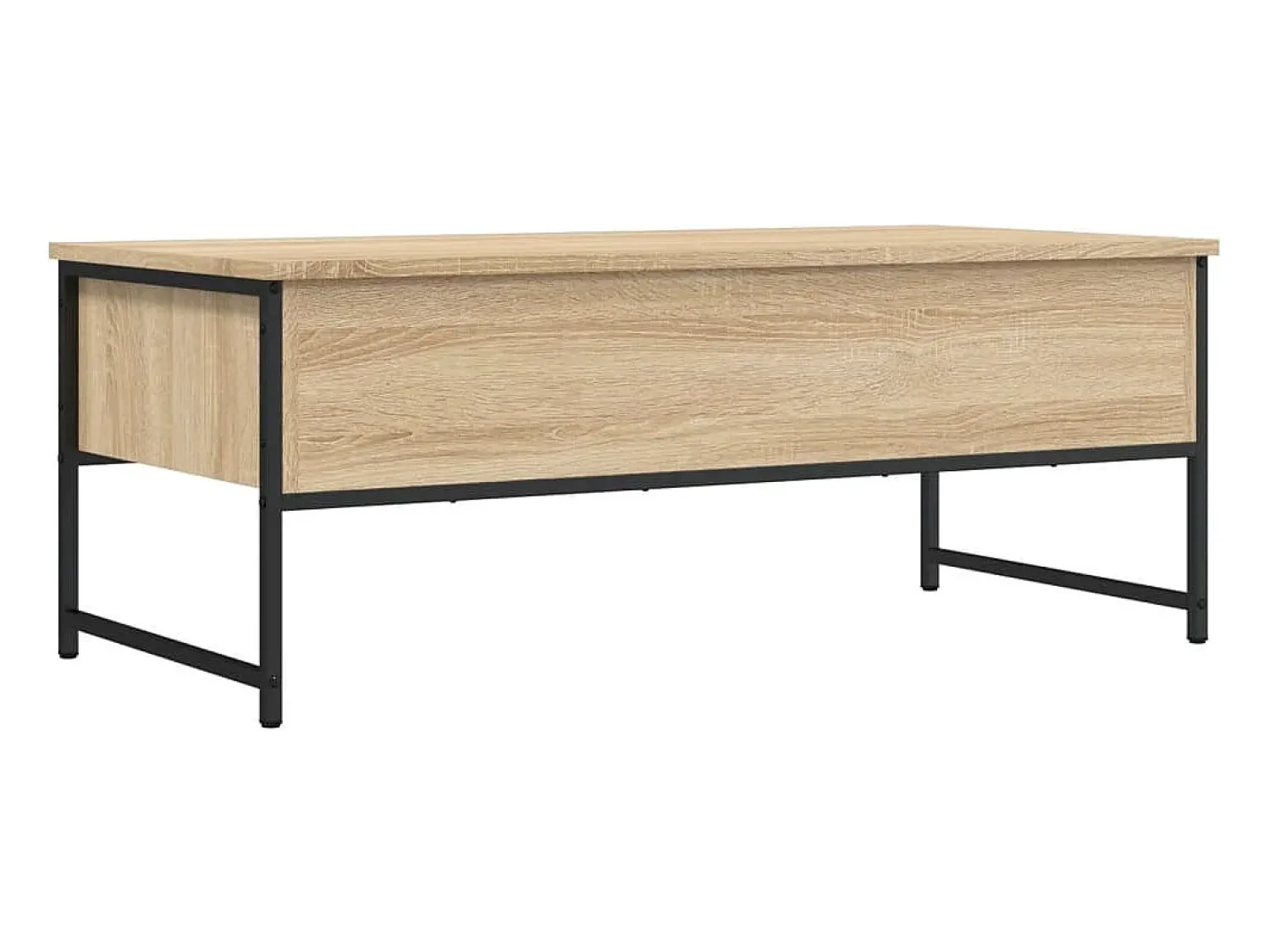 Mesa de centro | Mesa de apoio 101x49x39.5 cm derivados madeira carvalho sonoma Castanho