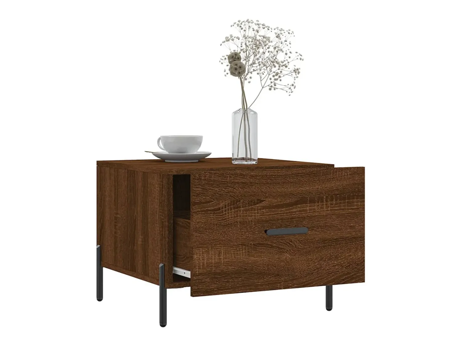Mesa De Centro| Mesa de centro | Mesa de apoio 50x50x40 cm derivados madeira carvalho Castanho