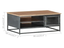 Mesa de centro | Mesa de apoio 90x50x35 cm madeira de acácia maciça^ Mesa De Centro