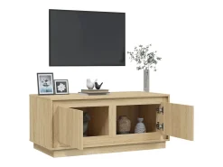 Mesa De Centro* Mesa de centro | Mesa de apoio 102x50x44 cm derivados madeira carvalho sonoma Castanho