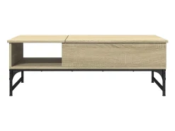 Mesa de centro | Mesa de apoio 100x50x35cm deriv. madeira/metal carvalho sonoma Castanho