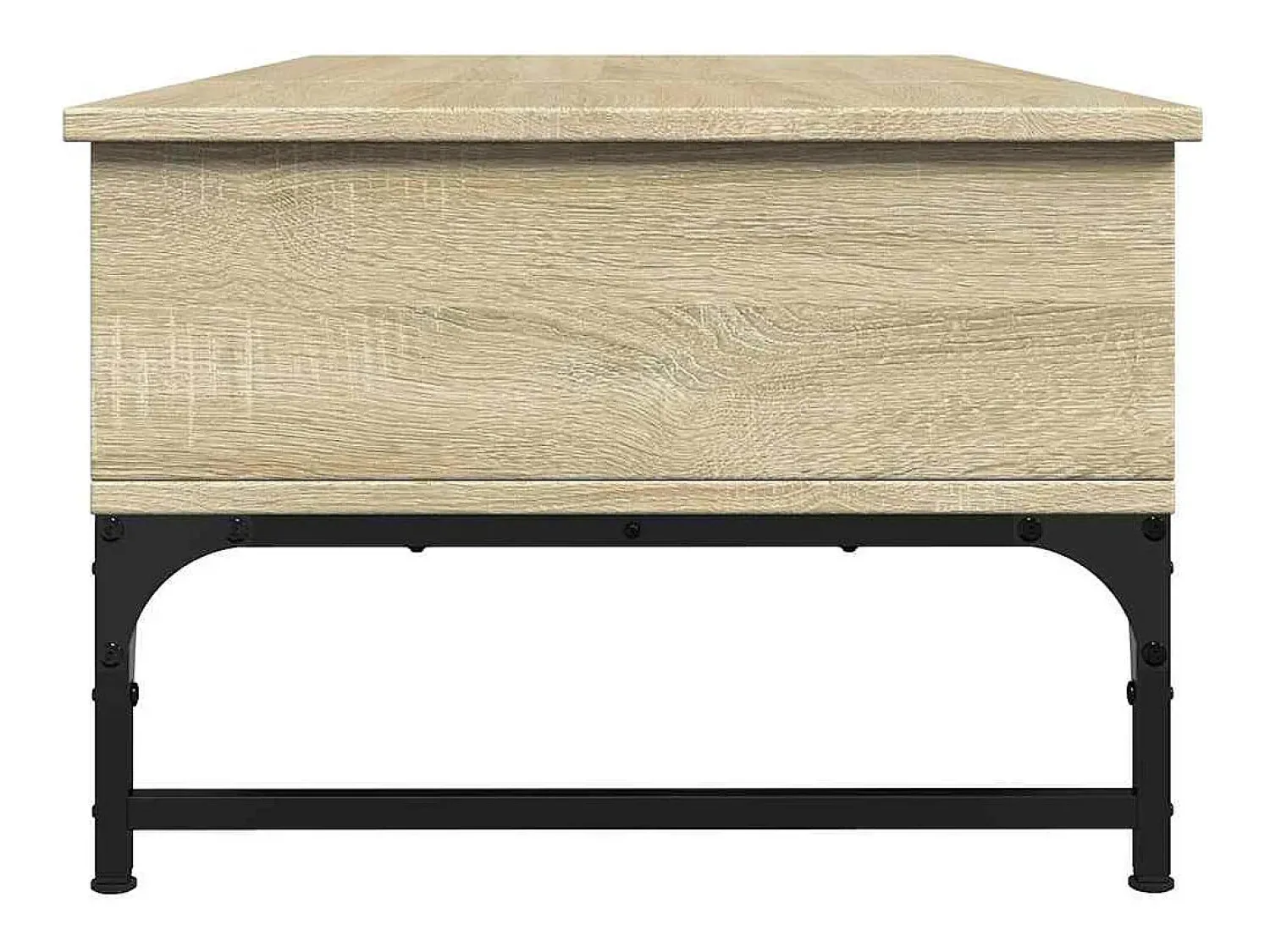 Mesa de centro | Mesa de apoio 100x50x35cm deriv. madeira/metal carvalho sonoma Castanho