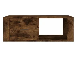 New Mesa de centro | Mesa de apoio 100x50.5x35 cm derivados madeira carvalho fumado Castanho