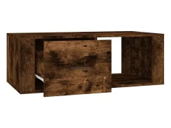 New Mesa de centro | Mesa de apoio 100x50.5x35 cm derivados madeira carvalho fumado Castanho