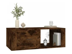 New Mesa de centro | Mesa de apoio 100x50.5x35 cm derivados madeira carvalho fumado Castanho