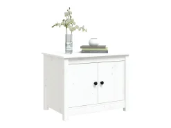 Mesa De Centro* Mesa de centro | Mesa de apoio 71x49x55 cm pinho maciço Branco