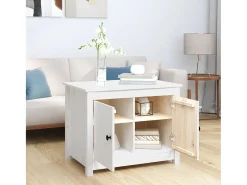 Mesa De Centro* Mesa de centro | Mesa de apoio 71x49x55 cm pinho maciço Branco