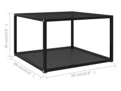 Mesa De Centro| Mesa de centro | Mesa de apoio 60x60x35 cm vidro temperado Preto