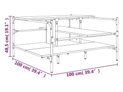 Outlet Mesa de centro | Mesa de apoio 100x100x48.5cm derivados de madeira cinza sonoma Cinzento