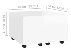 Mesa De Centro| Mesa de centro | Mesa de apoio 60x60x38 cm derivados de madeira Branco