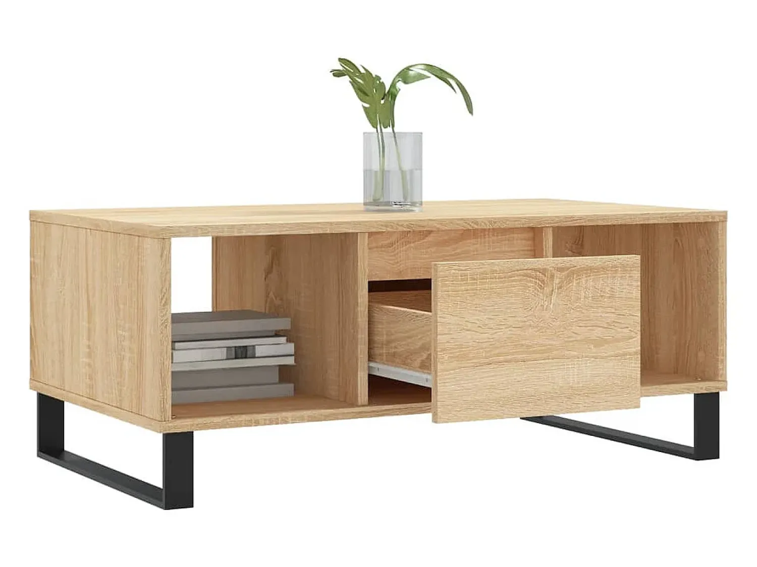 Mesa de centro | Mesa de apoio 90x50x36.5 cm derivados madeira carvalho sonoma^ Mesa De Centro