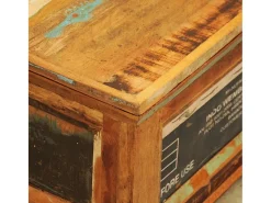 Mesa De Centro| Mesa de centro | Mesa de apoio | Mesa de café vintage com armazenamento.madeira reciclada Castanho