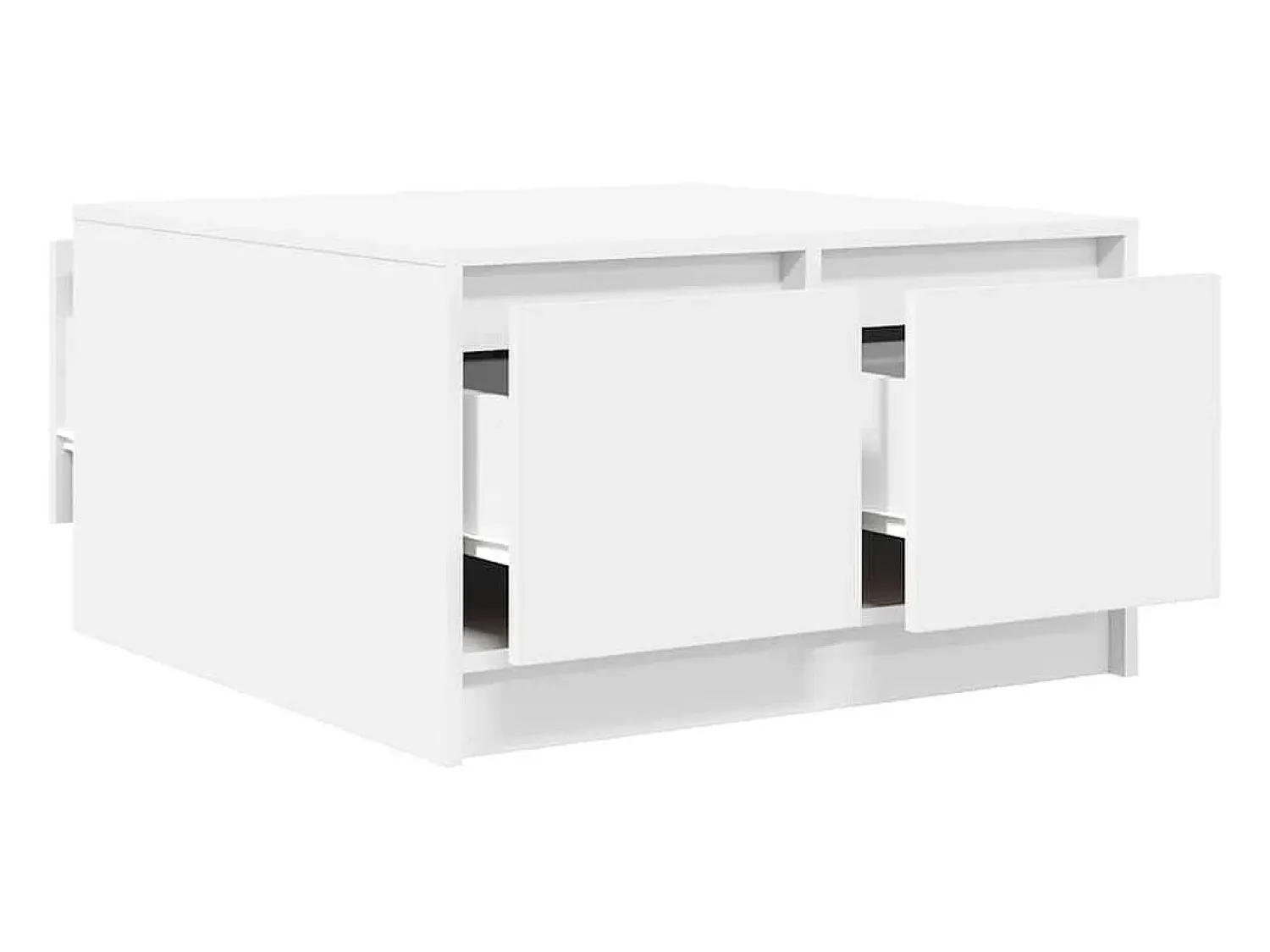 New Mesa de centro | Mesa de apoio com gavetas 70.5x70x40 cm Branco