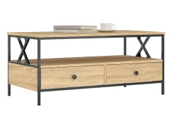 Mesa De Centro| Mesa de centro | Mesa de apoio 100x51x45 cm derivados madeira carvalho sonoma Castanho